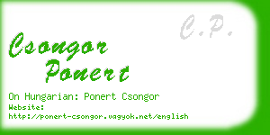 csongor ponert business card